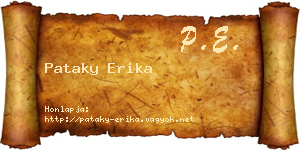 Pataky Erika névjegykártya